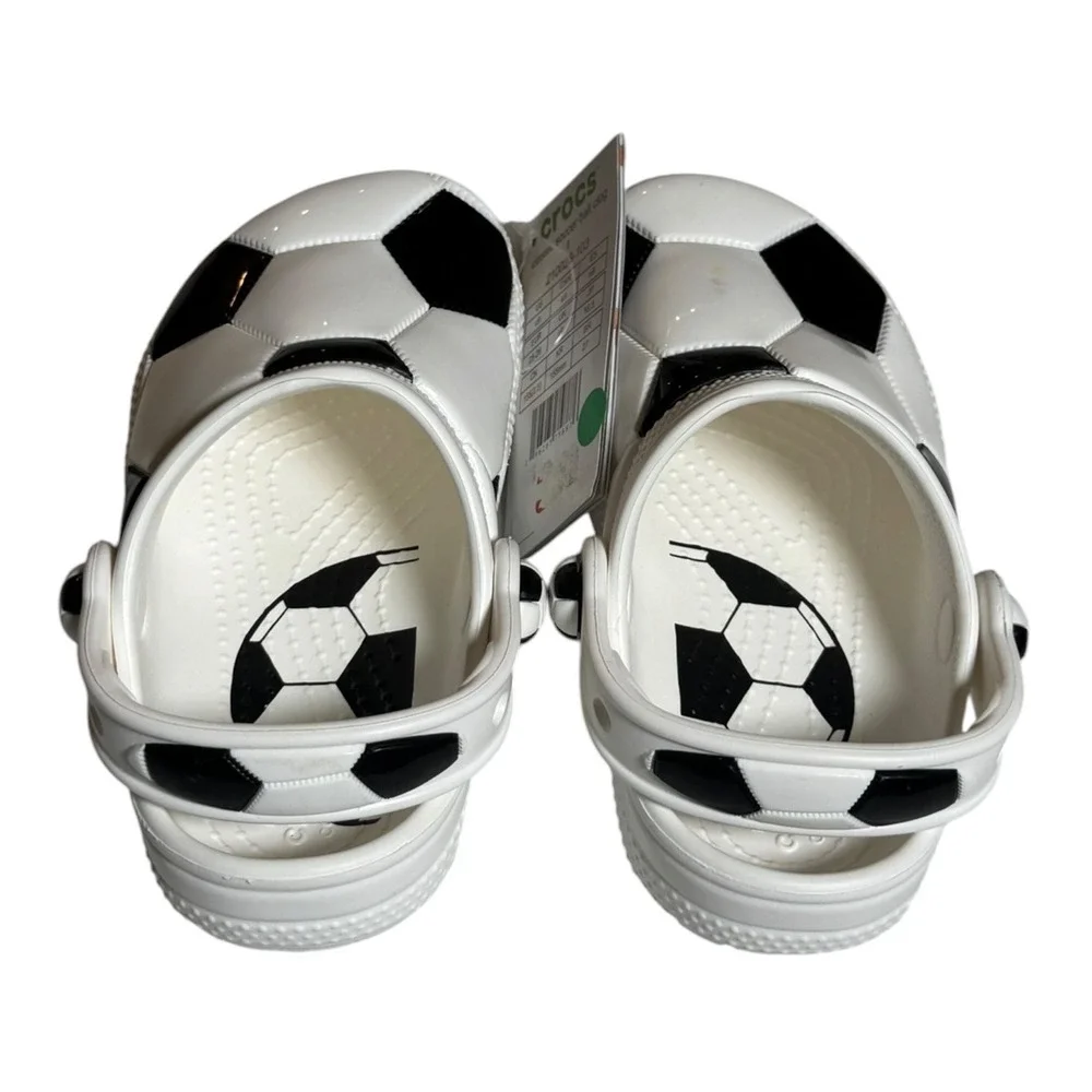 Crocs Classic Soccer Ball Clog Kids Toddler Size C9 White Black MWR